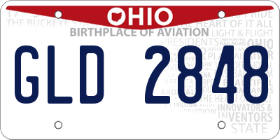 OH license plate GLD2848