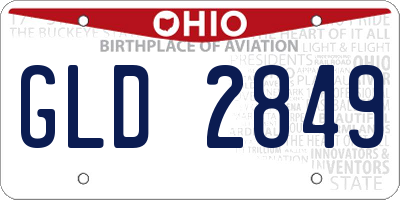 OH license plate GLD2849