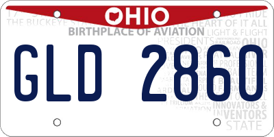 OH license plate GLD2860