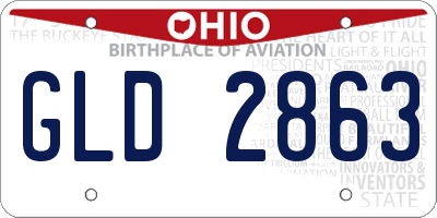 OH license plate GLD2863
