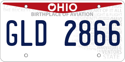 OH license plate GLD2866