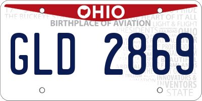 OH license plate GLD2869