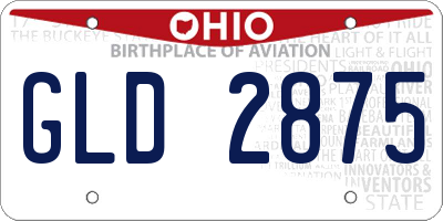 OH license plate GLD2875