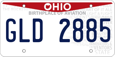 OH license plate GLD2885