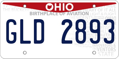 OH license plate GLD2893