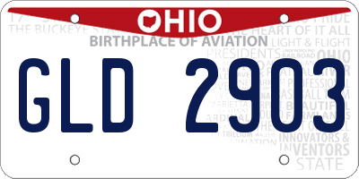OH license plate GLD2903