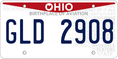 OH license plate GLD2908
