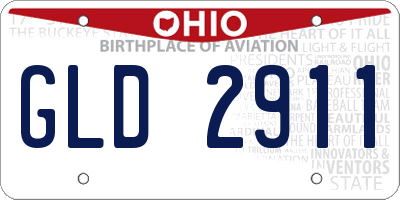 OH license plate GLD2911