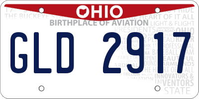 OH license plate GLD2917