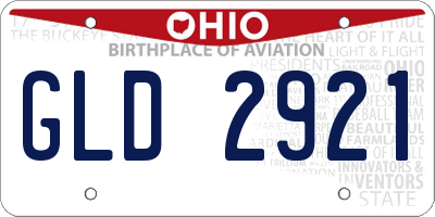 OH license plate GLD2921
