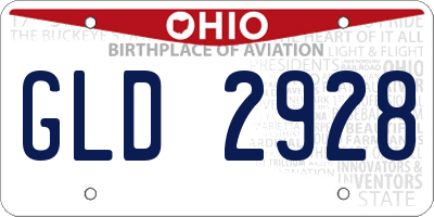OH license plate GLD2928