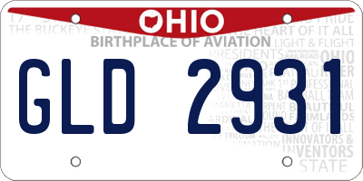 OH license plate GLD2931