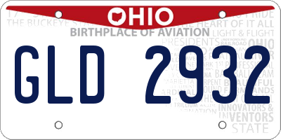 OH license plate GLD2932
