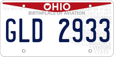 OH license plate GLD2933