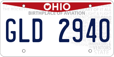 OH license plate GLD2940