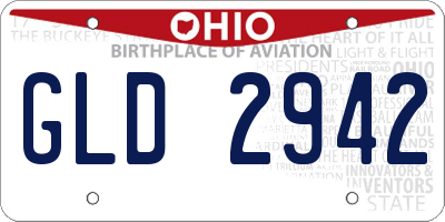 OH license plate GLD2942