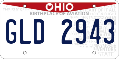 OH license plate GLD2943
