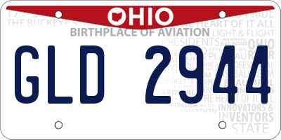 OH license plate GLD2944