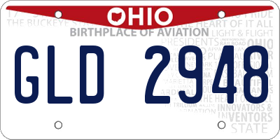 OH license plate GLD2948