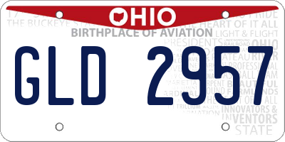 OH license plate GLD2957