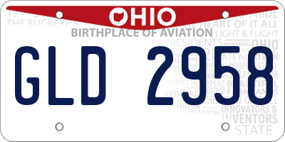 OH license plate GLD2958