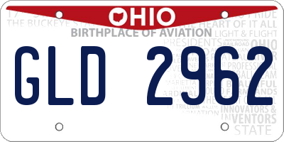 OH license plate GLD2962