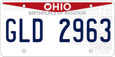 OH license plate GLD2963