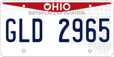 OH license plate GLD2965