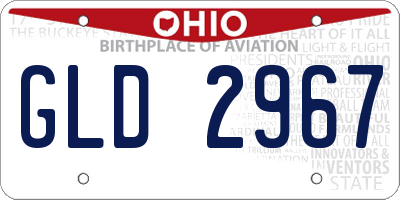 OH license plate GLD2967