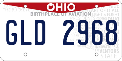 OH license plate GLD2968