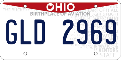 OH license plate GLD2969