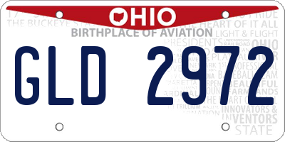 OH license plate GLD2972
