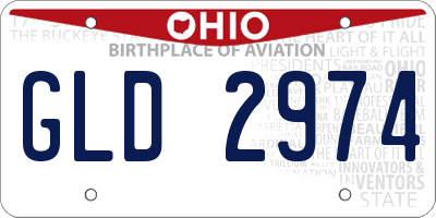 OH license plate GLD2974