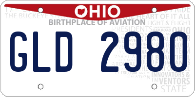 OH license plate GLD2980