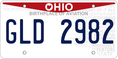 OH license plate GLD2982