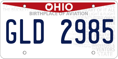 OH license plate GLD2985
