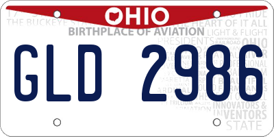 OH license plate GLD2986