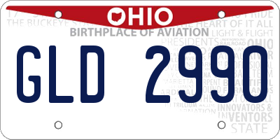 OH license plate GLD2990