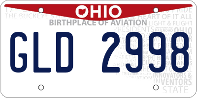 OH license plate GLD2998