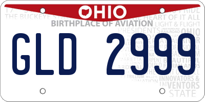 OH license plate GLD2999