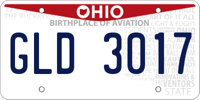 OH license plate GLD3017