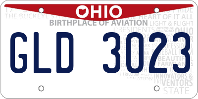 OH license plate GLD3023