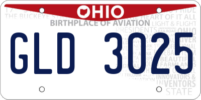 OH license plate GLD3025