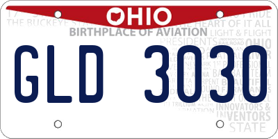 OH license plate GLD3030