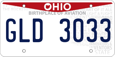 OH license plate GLD3033