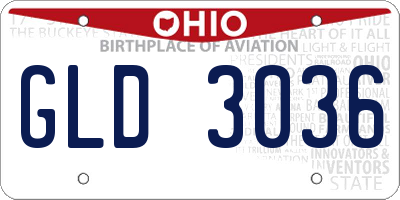OH license plate GLD3036