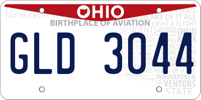 OH license plate GLD3044