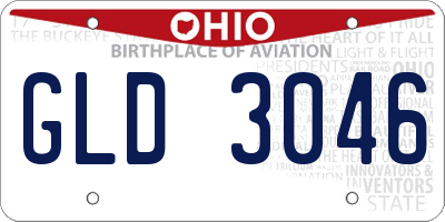 OH license plate GLD3046