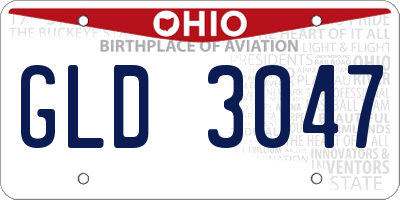 OH license plate GLD3047