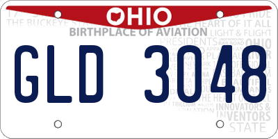 OH license plate GLD3048